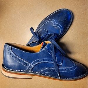 Men's navy blue 4 eyelet wingtips